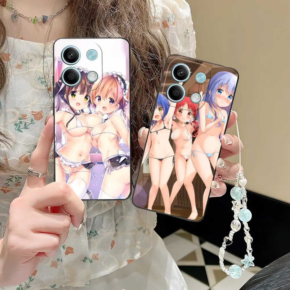 حافظة هاتف لهاتف POCO M6 M5 M4 M3 X7 X6 X5 X4 X3 F6 F5 F4 Pro GT 5G غطاء حماية مطبوع ملون فتاة هنتاي Waifu اللطيفة