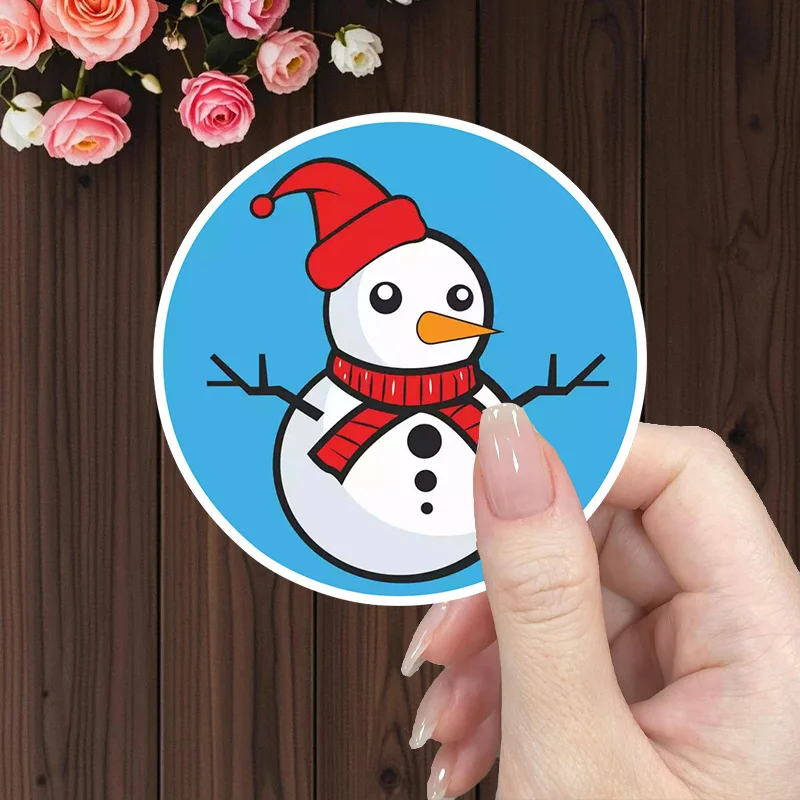 

1 шт., праздничная наклейка со снеговиком из мультфильма для дома и рукоделия, идеально подходит для ноутбуков, магнитов на холодильник