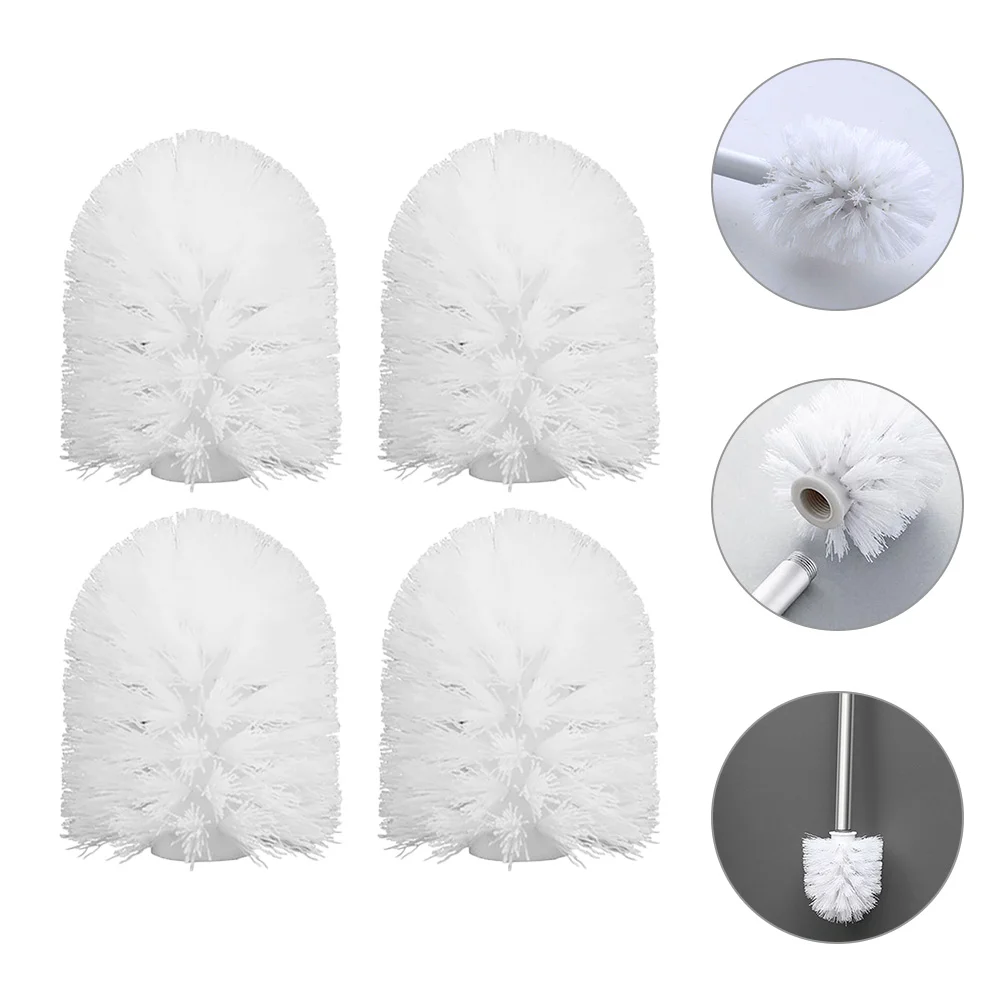 

4 Pcs Toilet Brush Replacement Head Part Refill Plastic Heads Bathroom Cleaning Tools