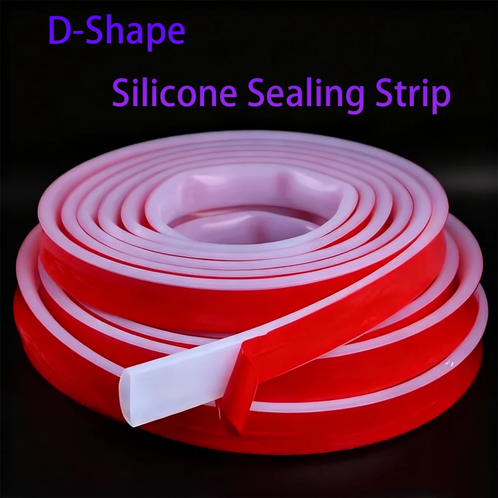 

1-6Meter D-shaped Silicone Sealing Strip Self-Adhesive D-Shaped Strip Dust And Sound Insulation Distribution Box Cabinet Sealing