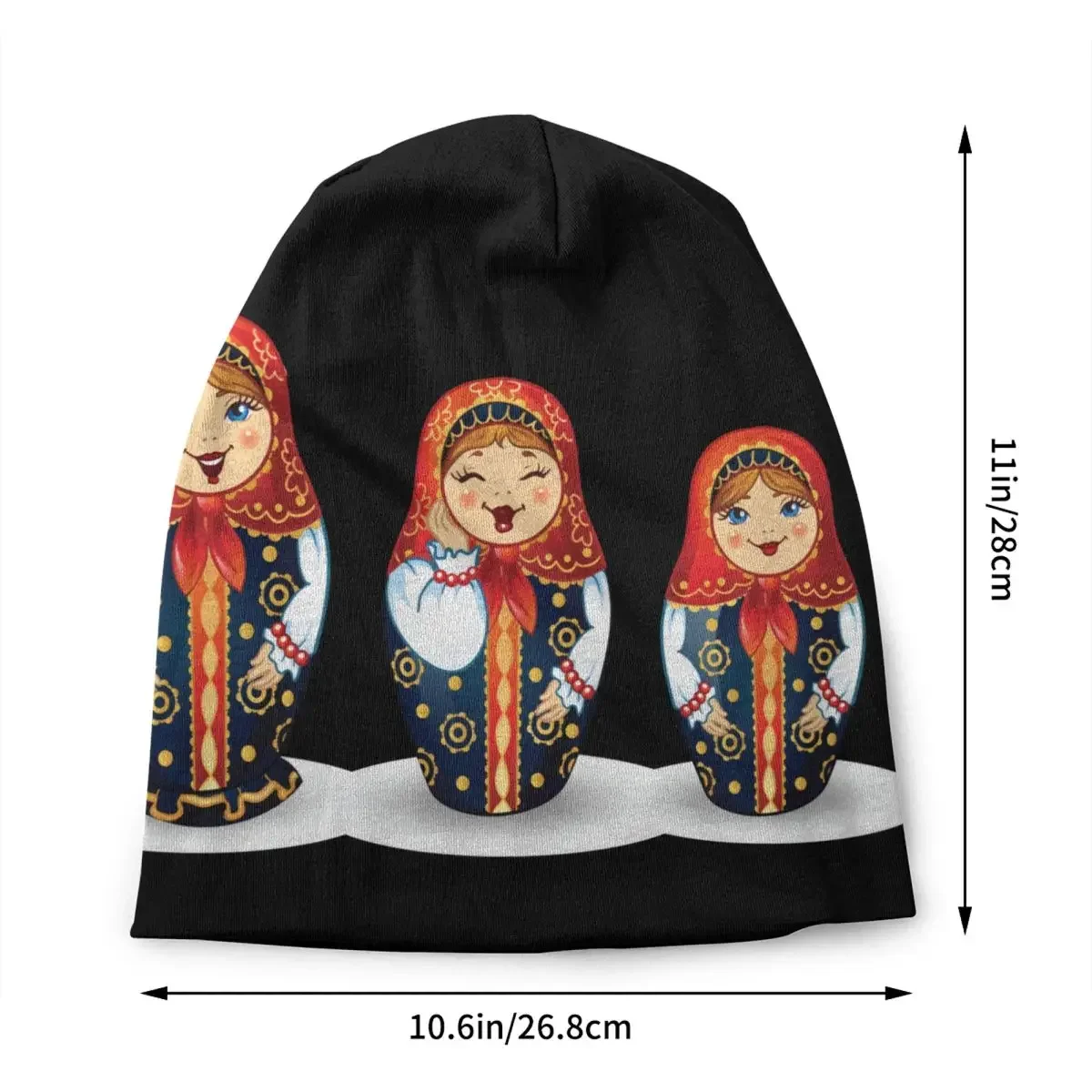 Russian Traditional Art Matryoshka Doll Bonnet Hats Knitted Hat For Women Men Winter Warm Nesting  Skullies Beanies Caps