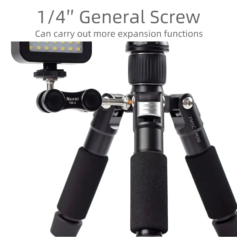 XILETU FM5C 미니 전문 데스크탑 삼각대, 탈착식 핸들 볼 헤드, SLR 디지털 카메라 미러리스 카메라 스마트폰용