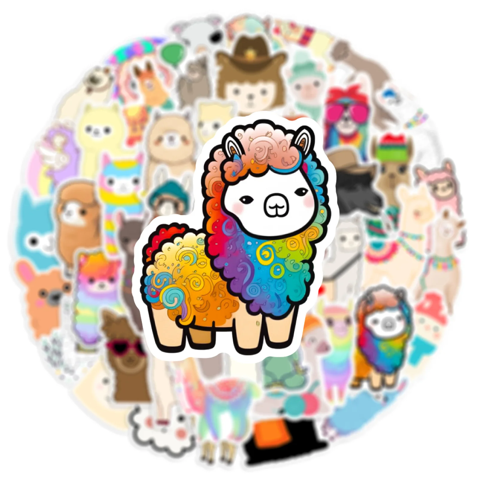 10/25/50pcs Cute Cartoon Alpaca Stickers for DIY Decor Stationery Suitcase Water Bottle Phone Laptop Skateboard Scrapbooking