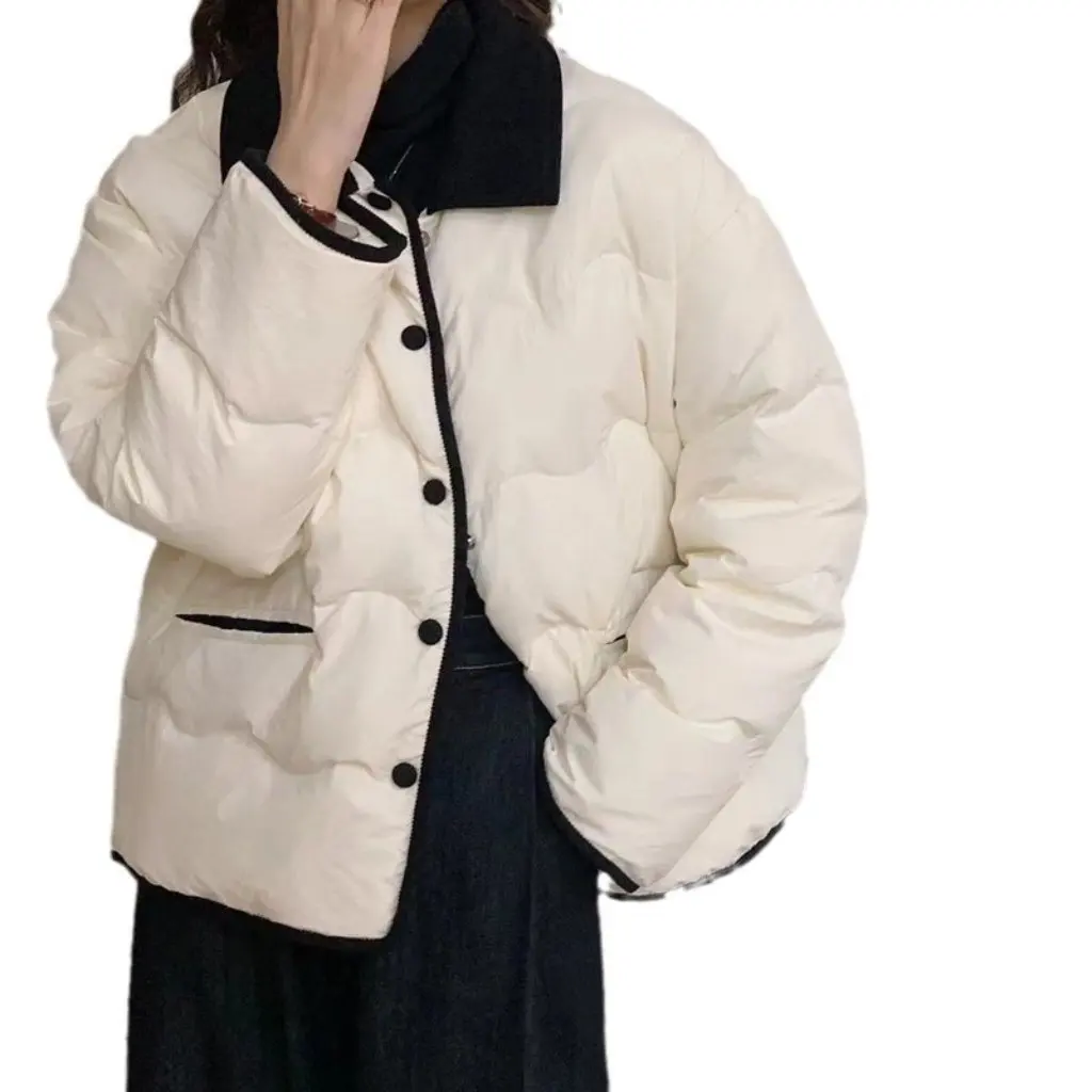 Veste courte rembourrée en coton pour femme, manteau décontracté léger en velours côtelé, Style coréen du sud, laps Dongdaemun, pour l'hiver