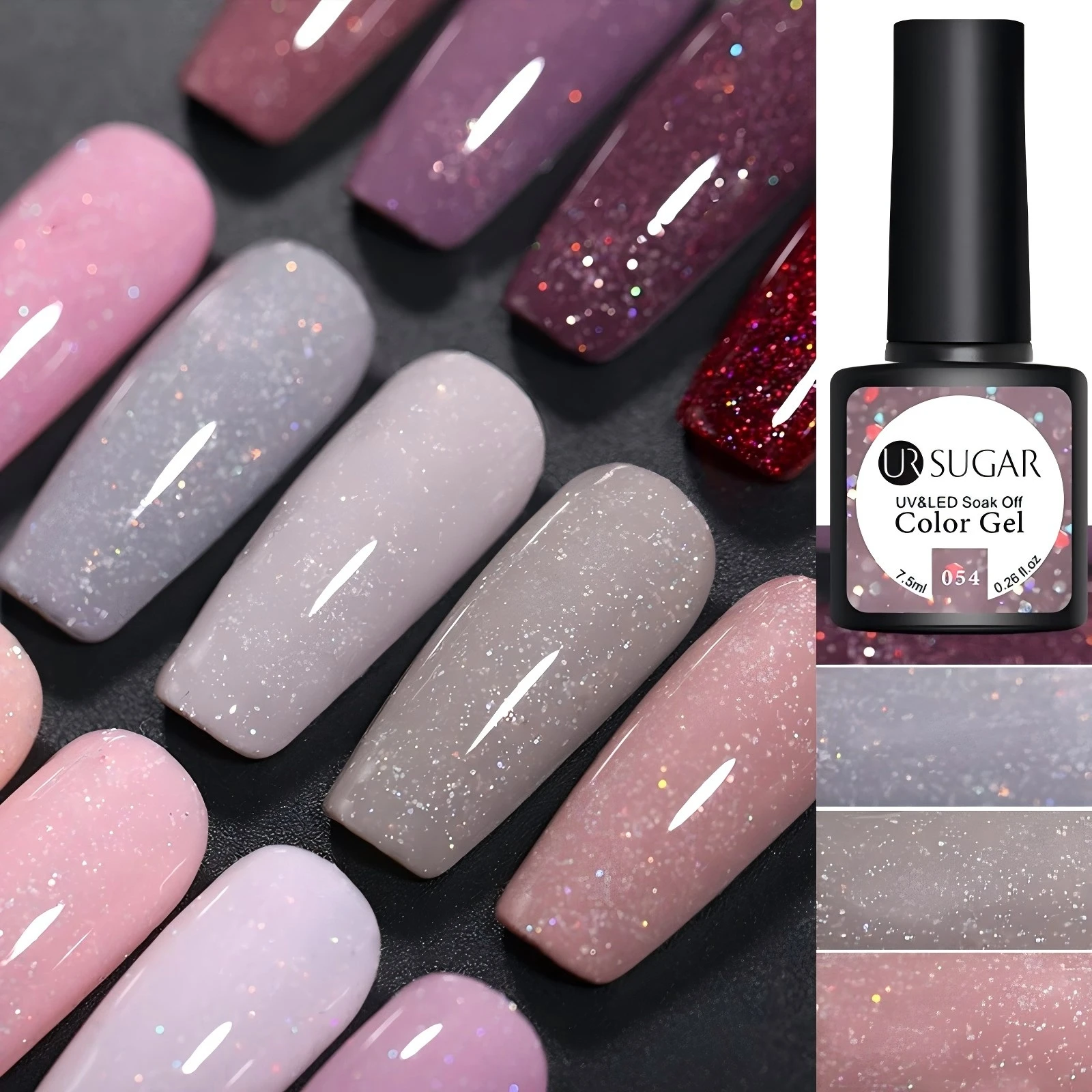 UR SUGAR 7,5 ml brillo UV Gel esmalte de uñas brillo lentejuelas remojo barniz de Gel UV colorido esmalte de uñas DIY esmalte de uñas