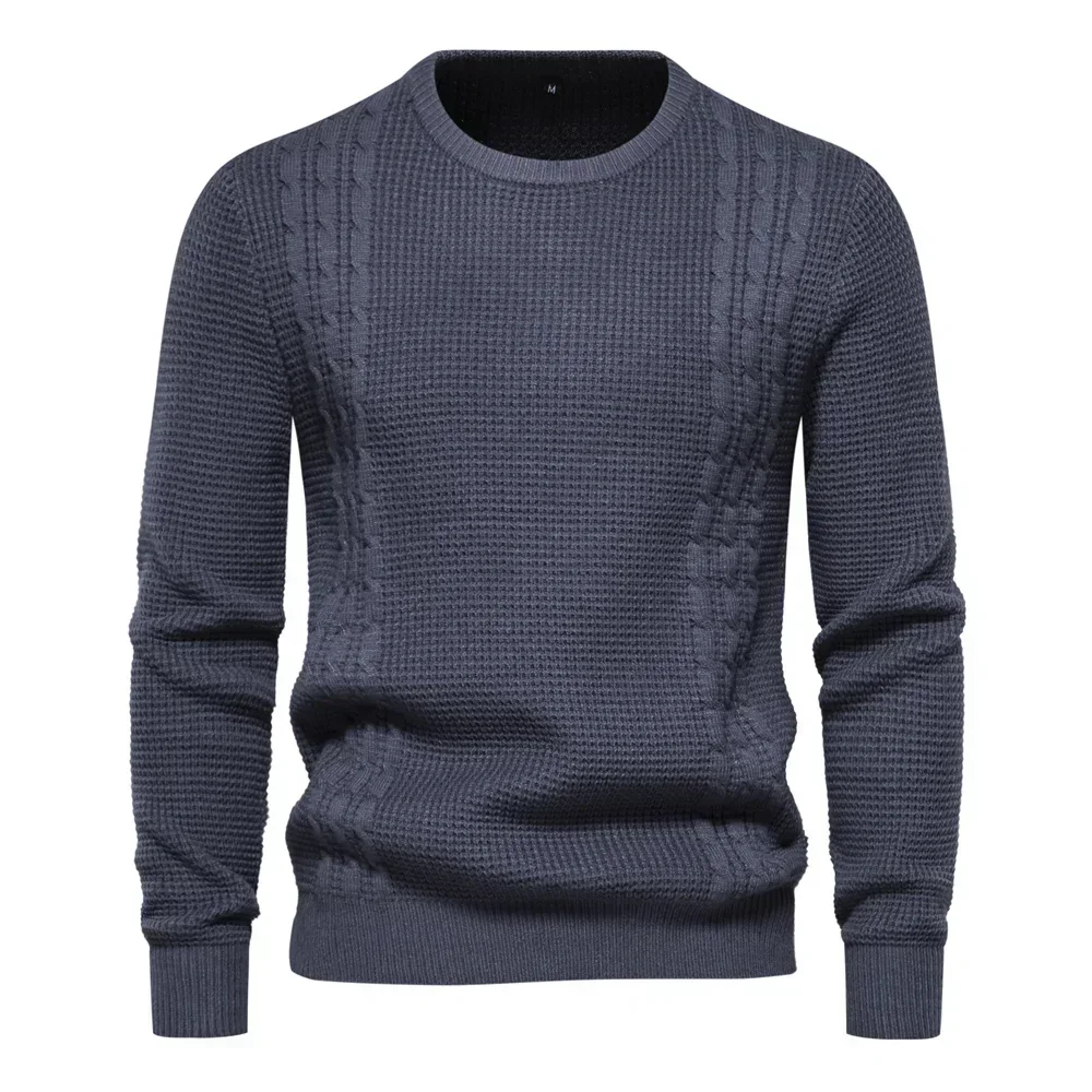 2023 neue Herbst Winter männer Gestrickte Pullover Oansatz Warme Pullover Casual Slim Fit Strickwaren Solide Qualität Klassische Pullover Männer