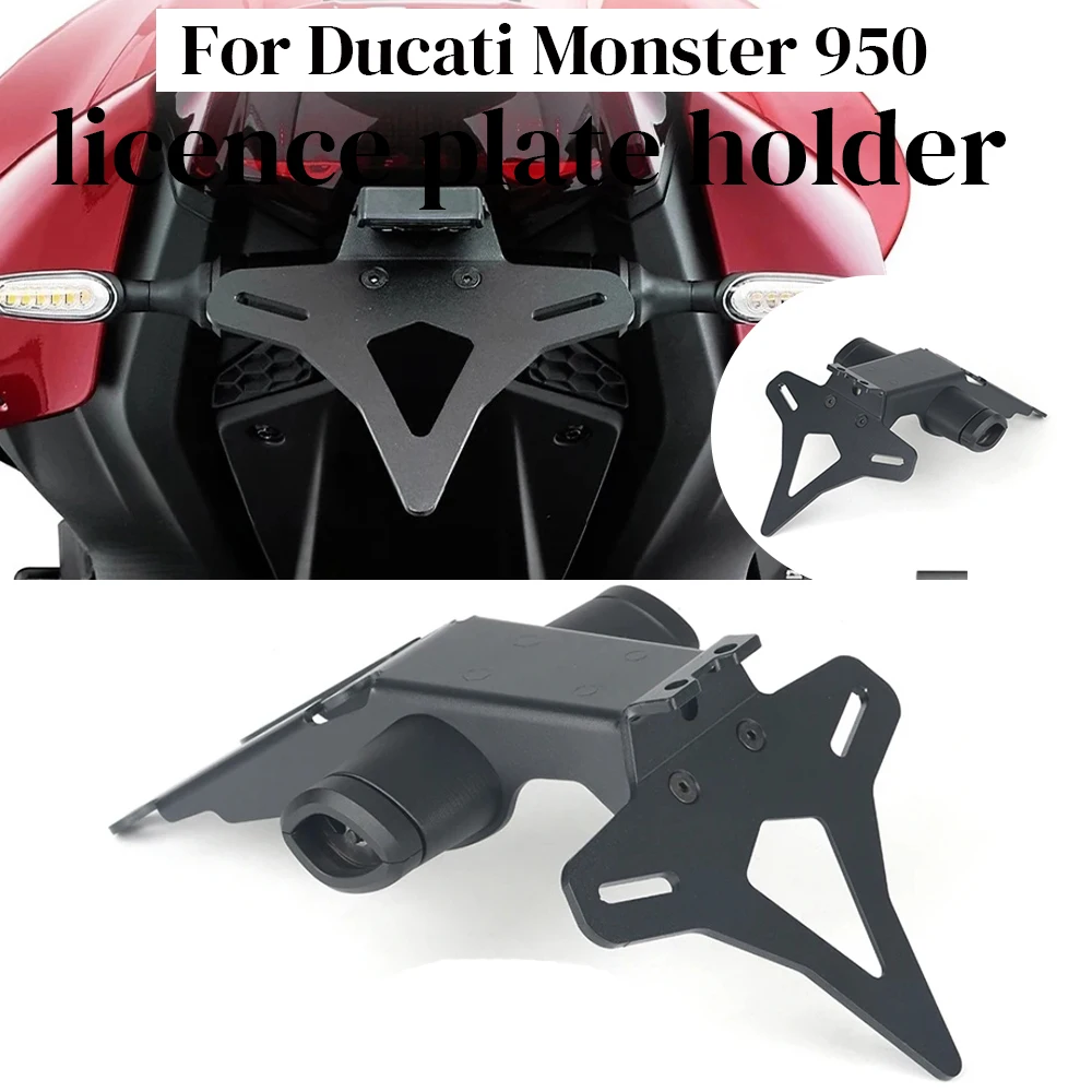 

For Ducati Monster 950 Monster950 2021-up 2022 2023 Motorcycle Rear Short Tail Stock License Plate Holder Tailstock Bracket Kit