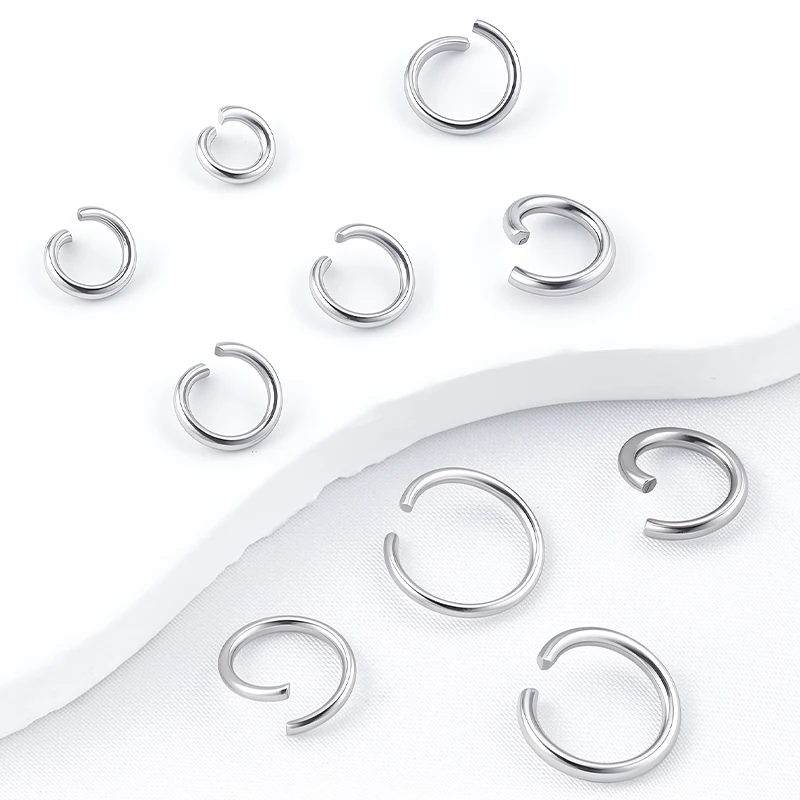 

1.2mm Thick Stainless Steel Width 6/12mm Open Jump Rings For Jewelry Making Supplies DIY Necklace Bracelet Connector Accessories