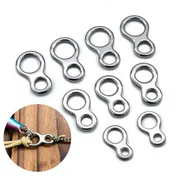 10 pz pesca solido anello in acciaio inox pesca in mare esche connettori Jigging anelli girevoli pesca Snap accessori affrontare