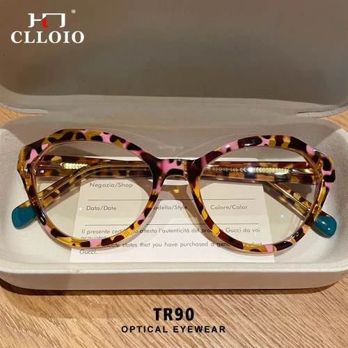 CLLOIO, elegantes gafas de lectura poligonales con borde cortado de cristal para mujer, gafas de lectura antiluz azul, prescripción personalizable para miopía e hipermetropía