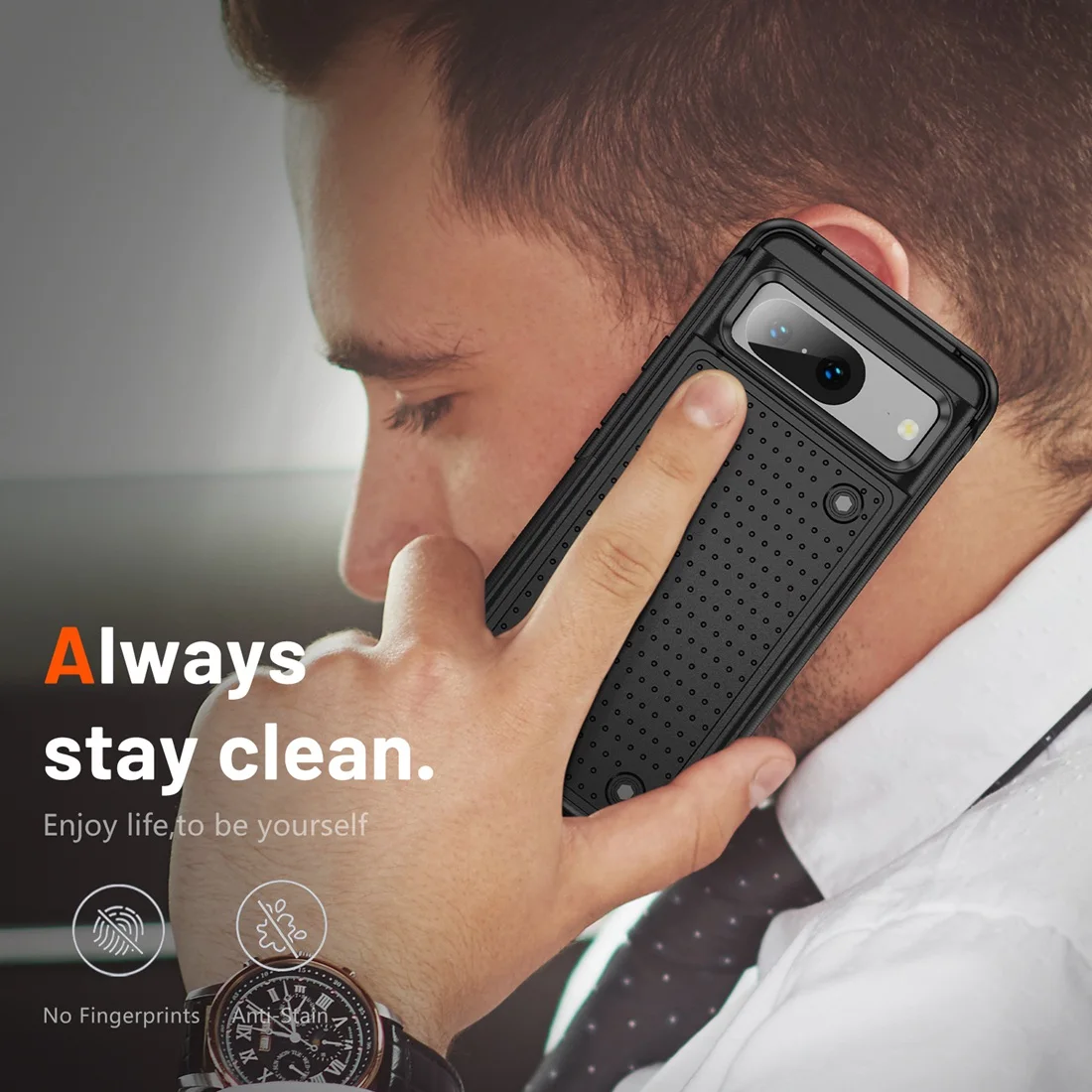 Capa de telefone Pixel 8 Pro, à prova de choque, elegante, durável, resistente, fina, capa protetora com suporte para Google Pixel 8/8A