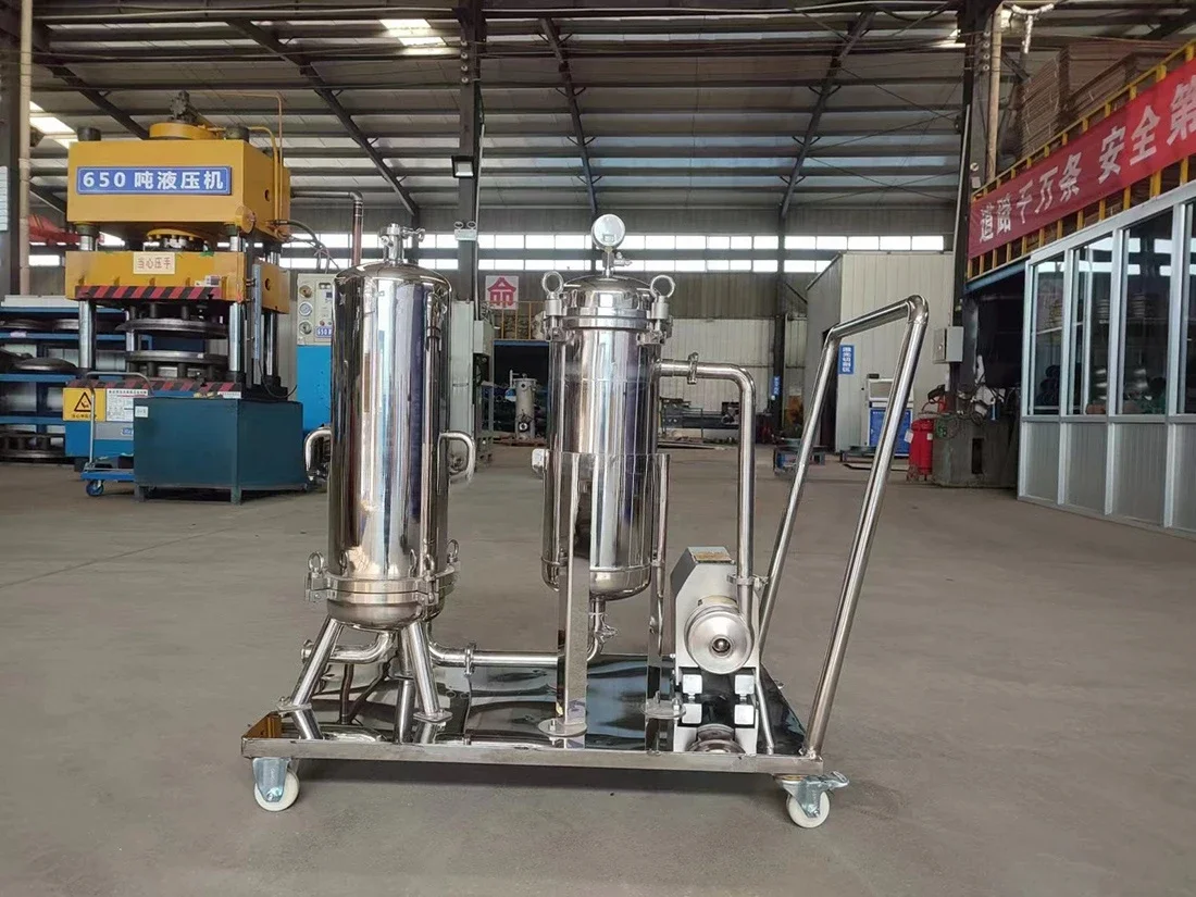 Sanitary Stainless Steel Bag Filter and 0.22 Micron Cartridge  Two Stage  Solution for Food  Beverage Filtration