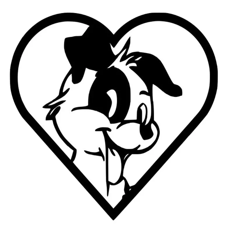 

Car Stickers Pet Dog Decals Cartoon PVC Car Decoration Accessories Decals Creative Waterproof Sunscreen Black/white,11cm*11cm