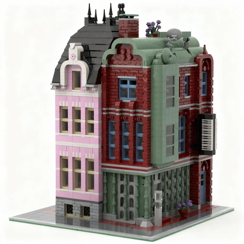 3007pcs MOC Modular Streetscape Modular Music Store Model Building Blocks Architecture Toy Christmas Gift Creative DIY Kids