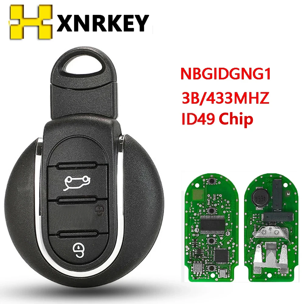 XNREKY 3 Button Car Remote Key for BMW Mini Cooper 2015 2016 2017 2018  ID49 Chip 433MHz NBGIDGNG1