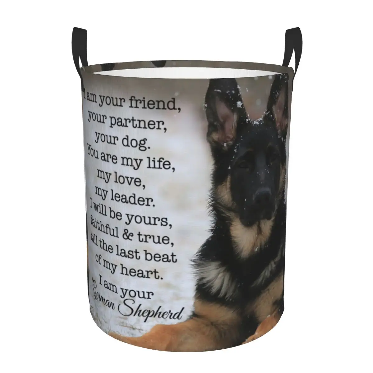 Custom I Am Your German Shepherd Laundry Basket Foldable Dog Lover Toy Clothes Hamper Storage Bin for Kids Nursery