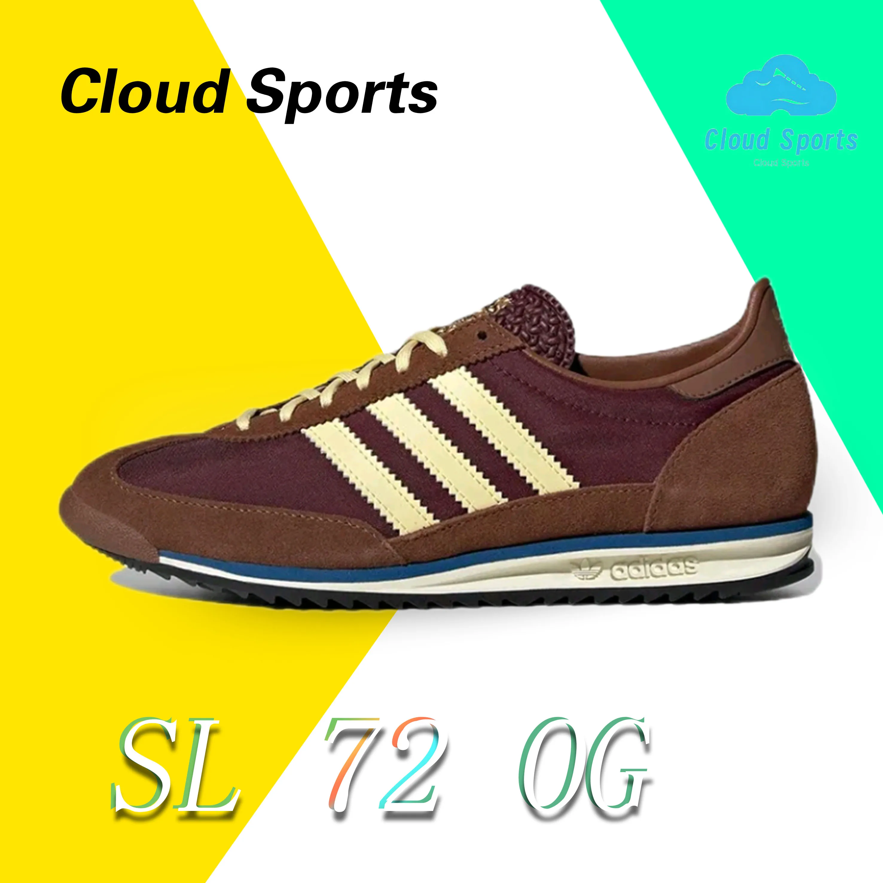 Adidas SL 72 OG Thin Sole Man and Women sneakers winters Light and comfortable casual shoes Retro Classic Sneakers Brown&Yellow