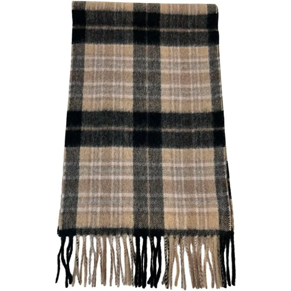 وشاح ترتان منقوش من الكشمير بنسبة 100% للرجال - إكسسوار كشمير فاخر مصنوع من الاسكتلندي