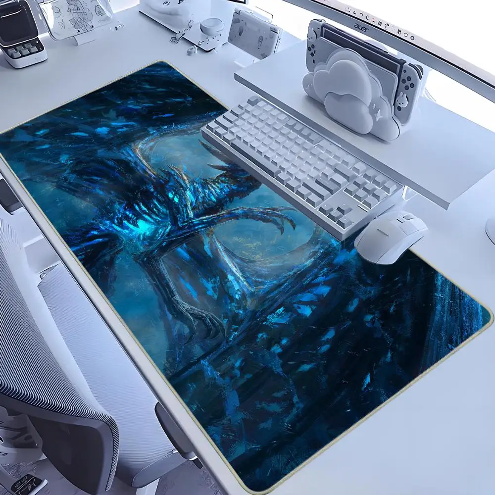 Lich King Mouse Pad Game World Of Warcraft HD طباعة المطاط لوحة ماوس للألعاب 80x40 سنتيمتر كبيرة ماوس حصيرة ألعاب الكمبيوتر نجاح باهر حصيرة مكتبية Xxl #3