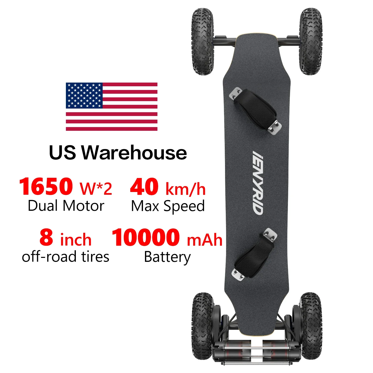 2023 popular all Terrain Electric Skateboard Dual Motor Each 1650W*2 Skate Board with Remote Control Mountain Board