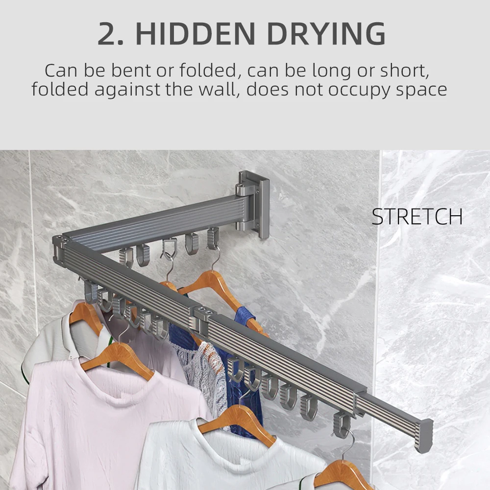 Upgraded Clothes Hangers Foldable Clothing  Clotheshors Rack Multi-port Home Laundry Hanging Rods Airer Saving Space Horse Drier
