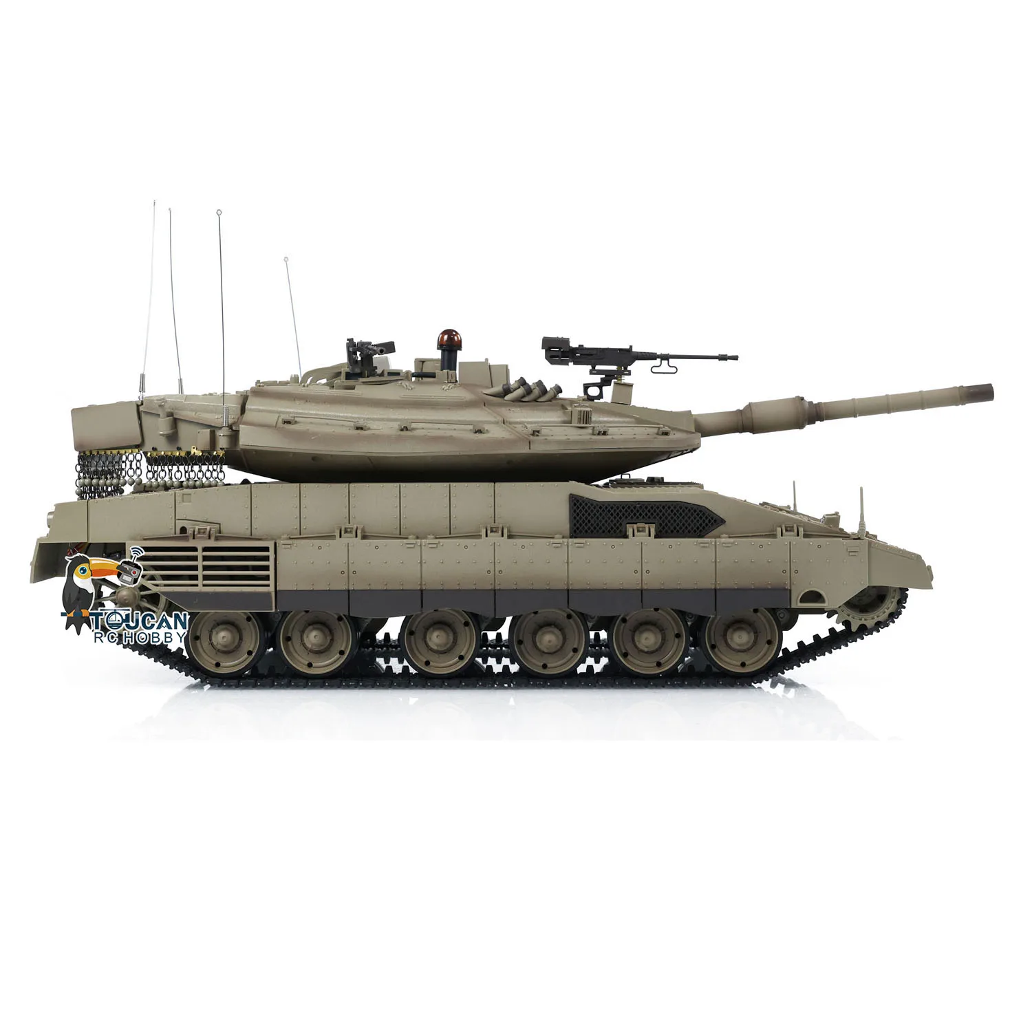 เฮงหลง 1/16 สเกล RC รถถัง IDF Merkava อินฟราเรดการต่อสู้ทหาร 3958 รีโมทคอนโทรลพลาสติกกระบอกสูบย้อนกลับกลางแจ้งของเล่น TH22634