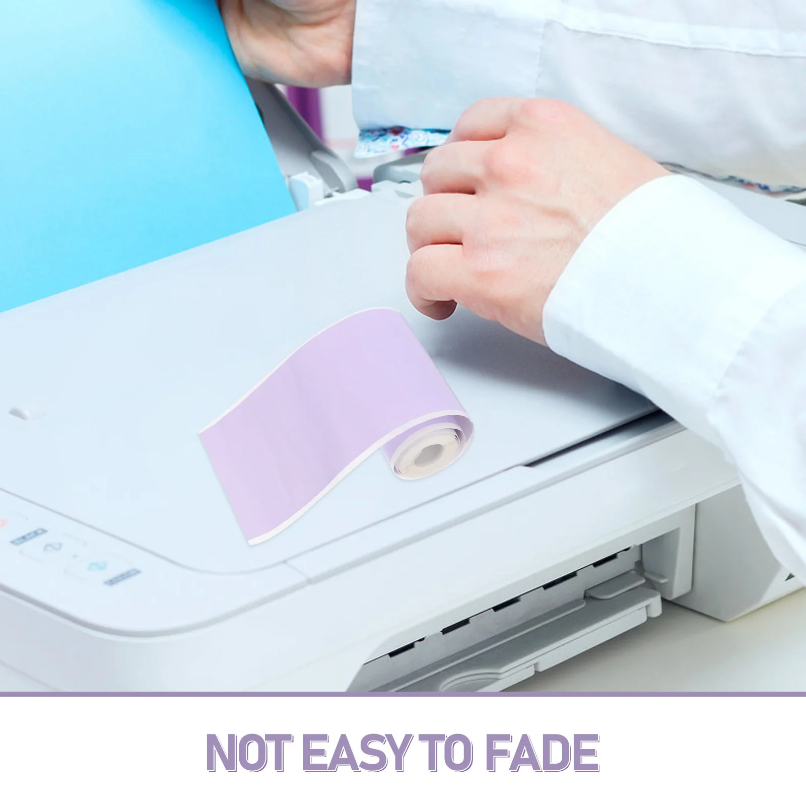 ورق الطابعة الحرارية 8 لفات ملصقات طابعة صغيرة آمنة مقاومة للماء سهلة التقشير DIY