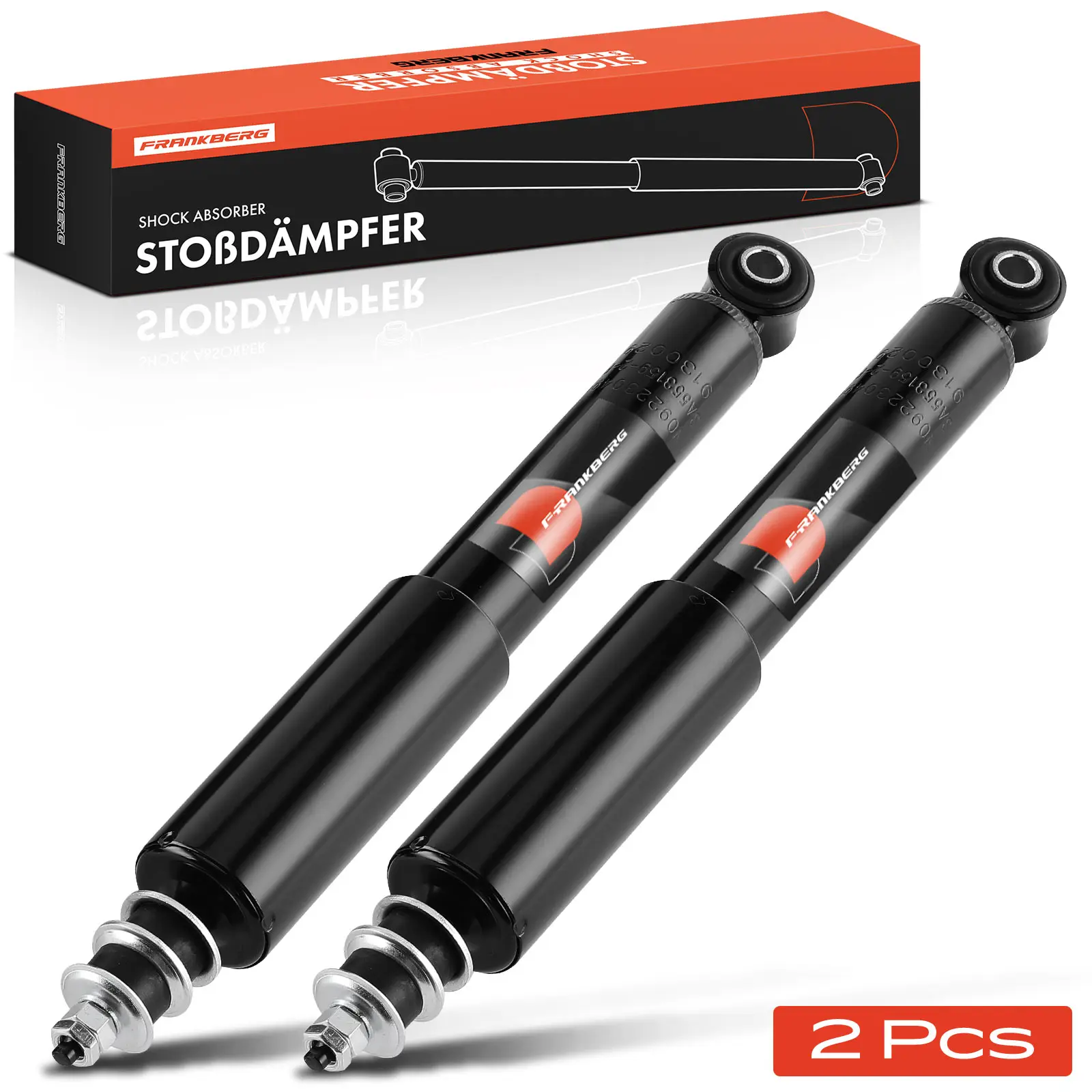 Frankberg 2x schokdemper vooras voor Nissan Navara D22 NP300 Pick-up 2.5L 2.4L 1998-2015 561102S600 561103S525 D4486