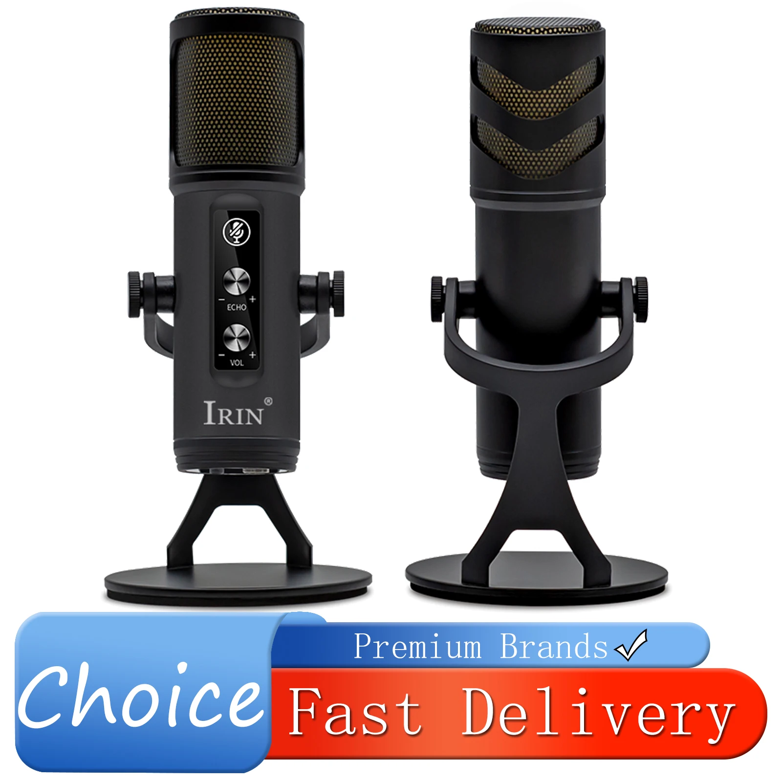 

IRIN ZX-776 USB Condenser Microphone with RGB Light, Noise Reduction & Echo Control for Gaming Streaming Podcast Microphone