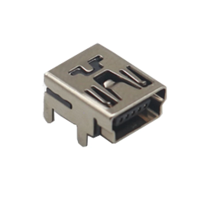 【30-10PCS】MINI 5P pin USB socket interface 90 degree Mini socket plug board 4 positioning pin straight into horizontal T port