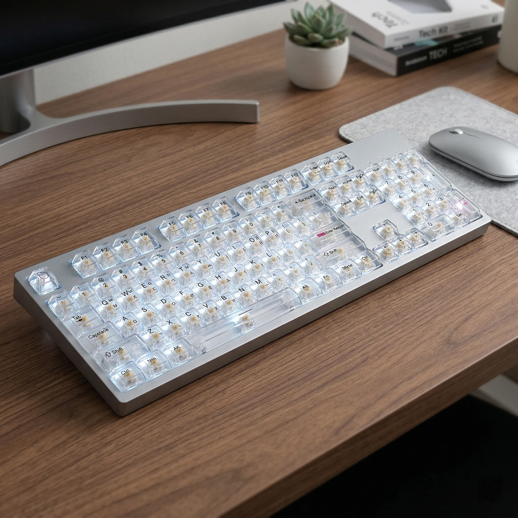 

Crystal Transparent Korean Keycaps 132 Keys Backlit RGB Keycap For Mx Switch Mechanical Keyboard ISO Layout PC Key Caps DIY
