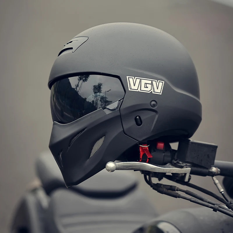 

Combination front mouth detachable motorcycle helmet, men's first generation retro motorcycle cruise combination helmet, women's
