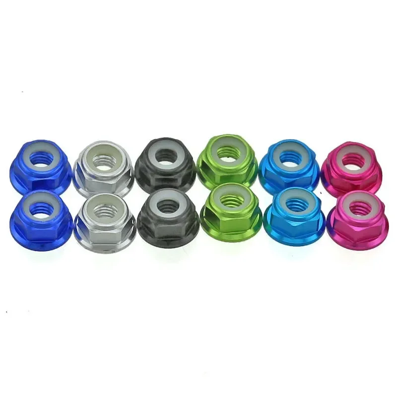 10PCS M5 Aluminum Motor Screw Nuts Nylon Insert Self Lock Flange Nut CW for RC FPV Freestyle 2205 2207 Motor