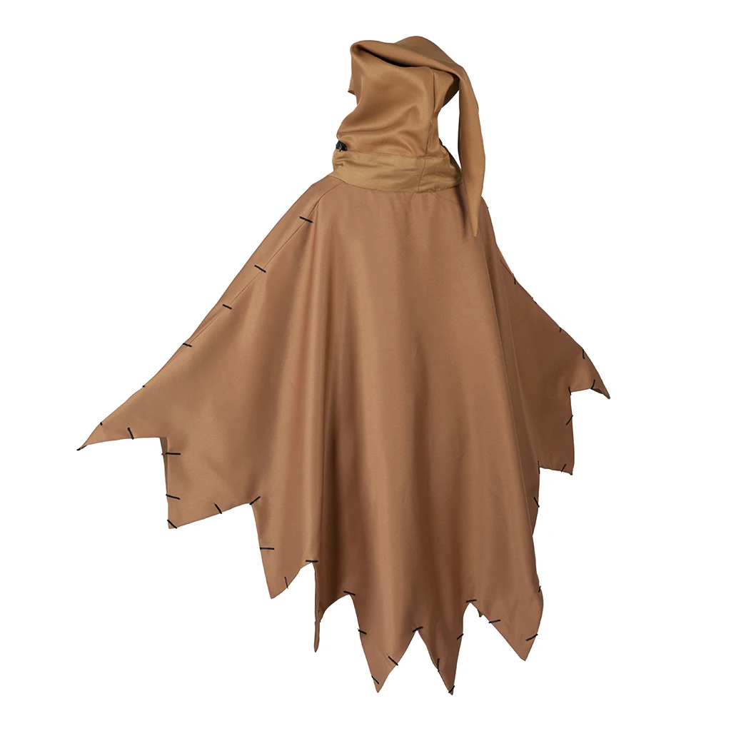 أزياء Oogie Boogie التأثيرية للجنسين بغطاء للرأس شبح كيب الهالوين وعيد الميلاد وحفلات الكرنفال وعباءة ليلية