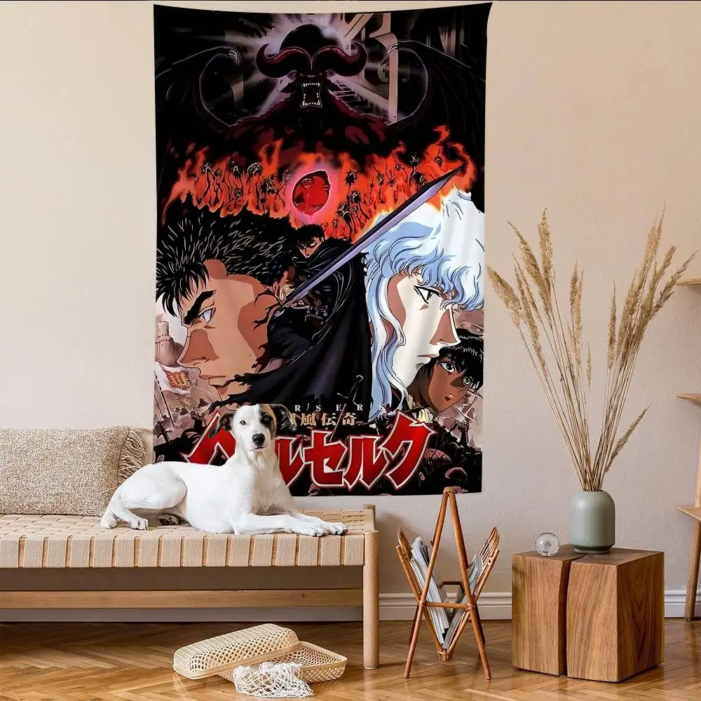 Anime Berserk Prints Cartoon Tapestry Wall Hanging Decoration Household Home Decor