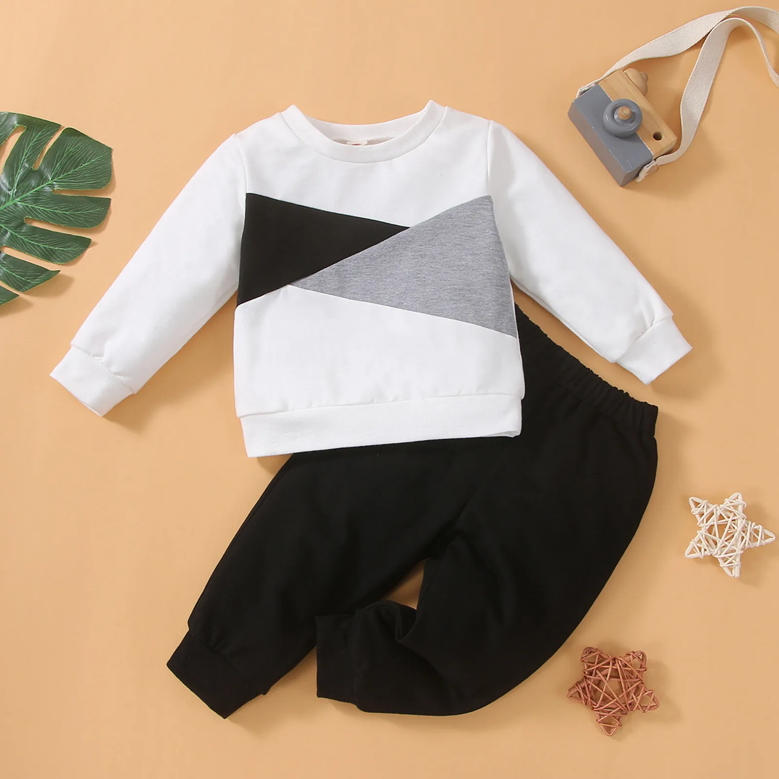 

Cute Baby Boy Clothing Casual Long Sleeve Crew Neck Top & Letter Print Pants Baby Set Autumn Winter For Toddler Baby Boy