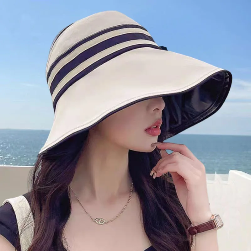 

Women's Summer Casual Sun Protection Hat Emp Top Bla Glue Fiing Cap Large Brim UV Protection Face Slimming Summer Hat