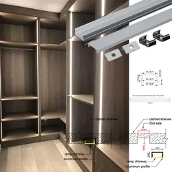 20 × 10mm 1 szt. 0.5m wielofunkcyjny pasek profil aluminiowy LED z wbudowaną instalacją do montażu na ścianie sufitowej