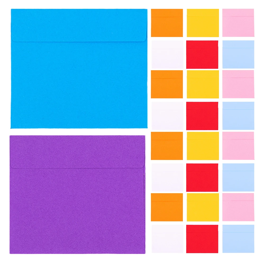 

100pcs Colorful Envelopes Multi-Function Retro Paper Envelopes For Gift Cards Vintage Style Simple Stationery Party Supplies