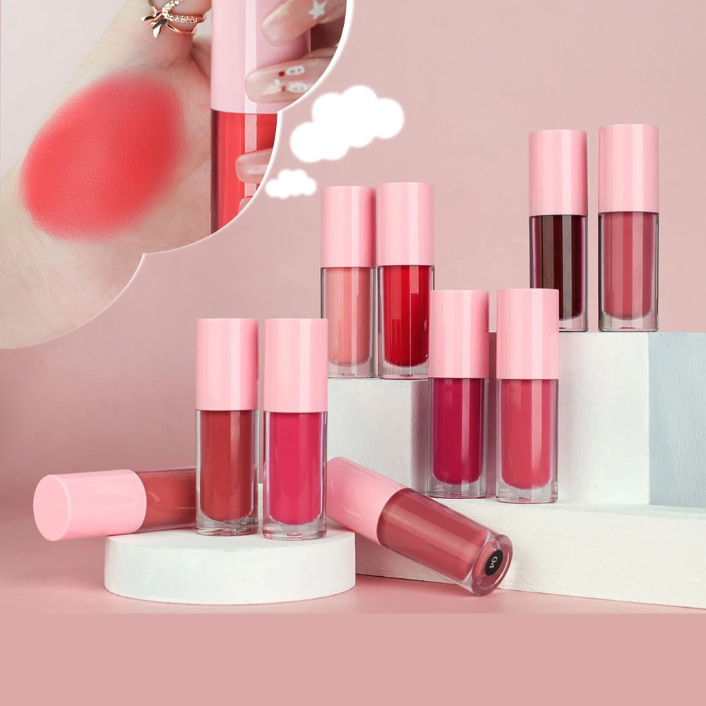 Private Label Lip Cheek Cream Custom Logo 18 Color Velvet Matte Creamy Lipstick Waterproof Lipgloss Lip Mud Makeup Wholesale