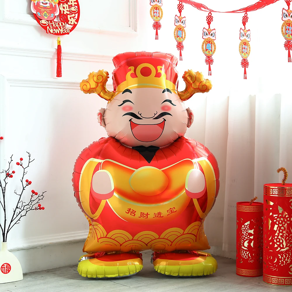 Large 3D Standing Dragon Year God Wealth Lion Dragon Couplet Foil Balloon 2024 Chinese New Year Home Spring Festival Decoration