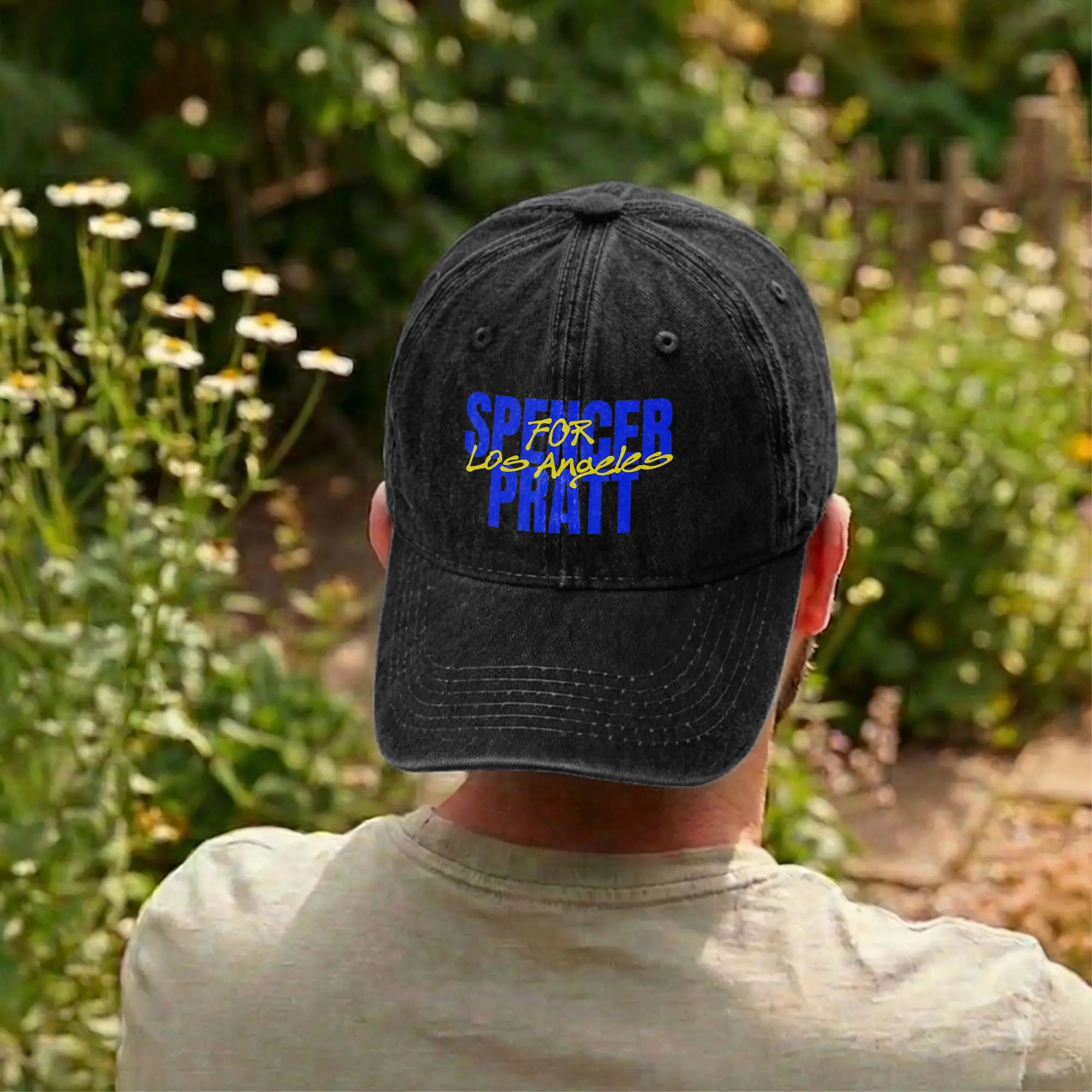 Casquette de baseball vintage Spencer Pratt pour le maire de Los Angeles, unisexe, non structurée, en jean vieilli, modèle 2026, casquette snapback, chapeau d'extérieur