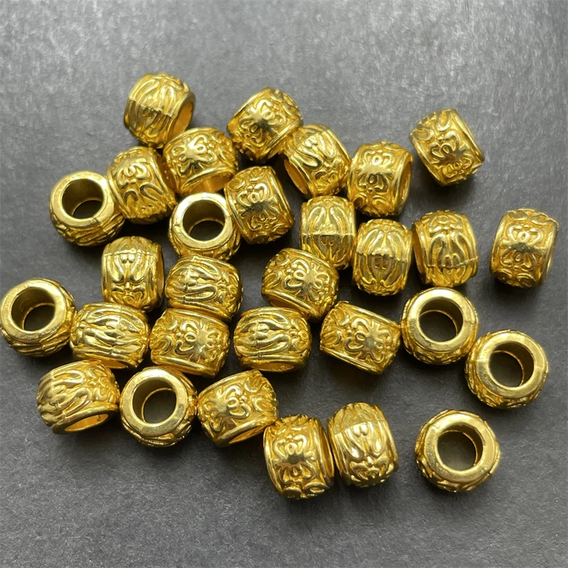 8-color 8mm Perforated Flower Shaped Spacer Beads Handmade Talisman Connector For Middle School Students Jewelry Supplies 30pcs