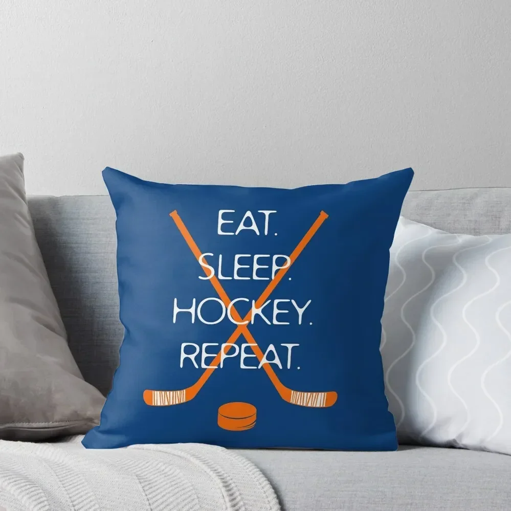 

Eat. Sleep. Hockey. Repeat. Throw Pillow Christmas Pillow Covers Pillow Covers Decorative Sofas Covers