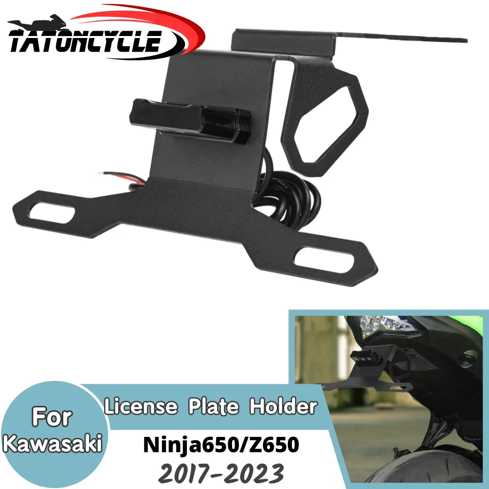 

For Ninja Z 650 License Plate Holder For Kawasaki Ninja650 Z650 2017-2025 Motorcycle Tail Tidy Fender Eliminator Bracket Parts