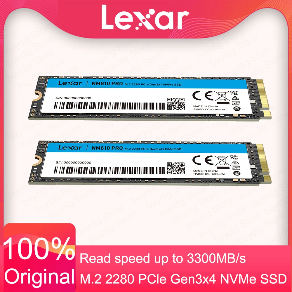 Lexar SSD NM610 Pro M.2 2280 NVME 1TB 500GB 2TB Internal Solid State Drives M.2 PCIe 3.0x4 3300MB/s Hard Disk for Laptop Desktop