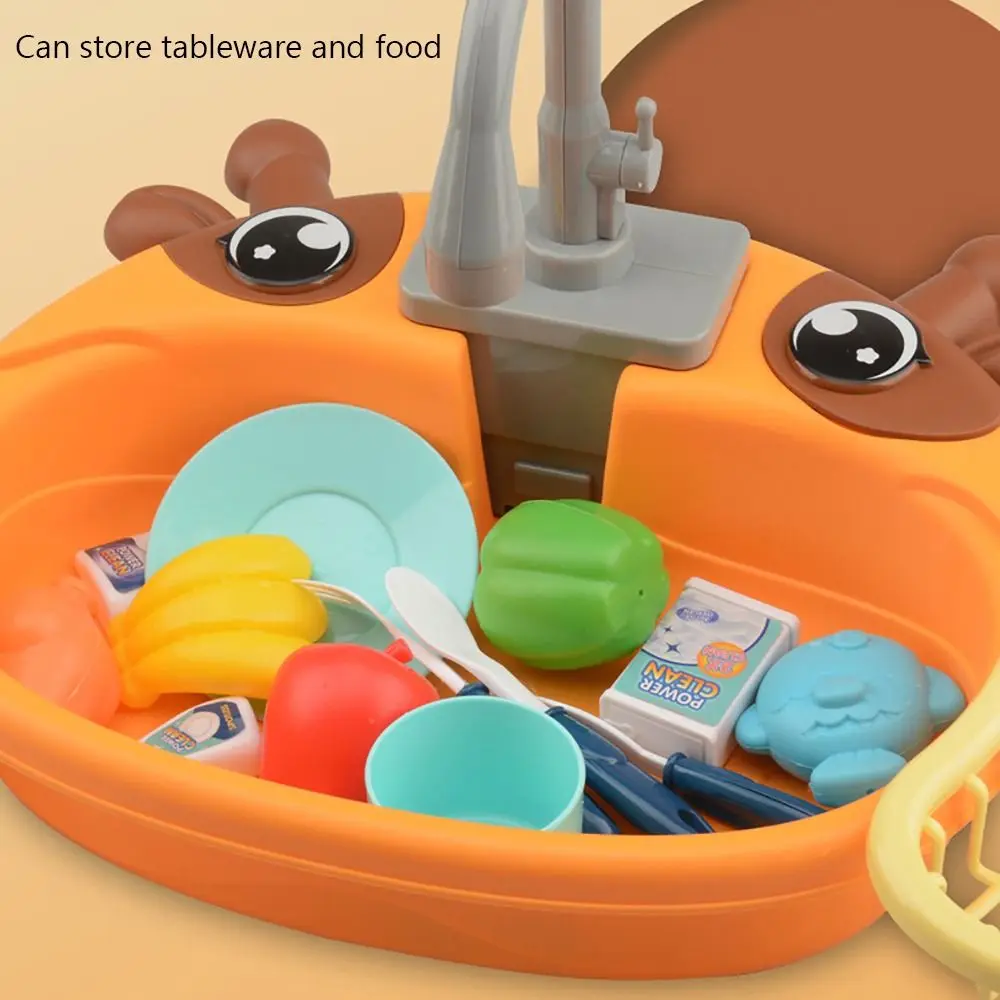 Zabawny plastikowy zestaw zlewu kuchennego z cyrkulacją wody, interaktywna elektryczna zmywarka, edukacyjna zabawa w udawanie kuchni.
