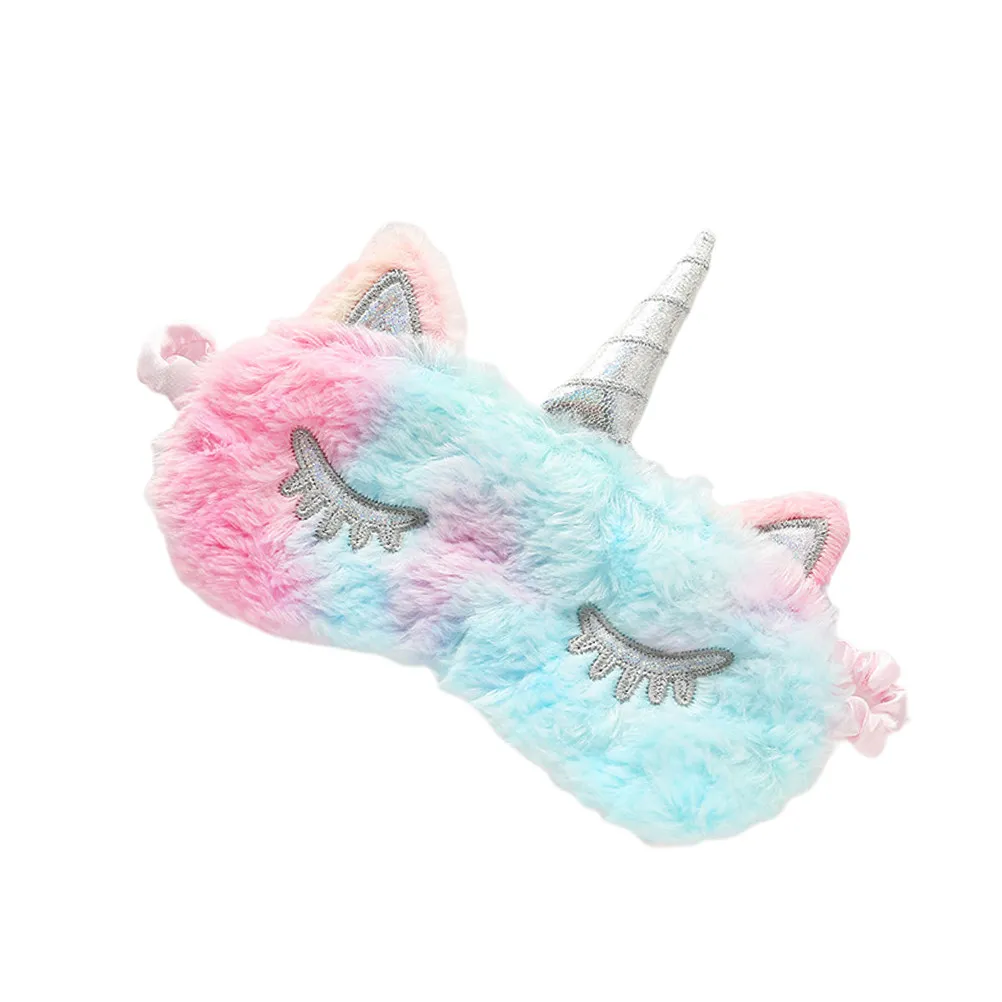 Unicorn Shaped Sleep Eye Mask Super Soft Lightweight Light Blocking Eyeshade for Travel Home Hotel Nap Blindfold Birthday