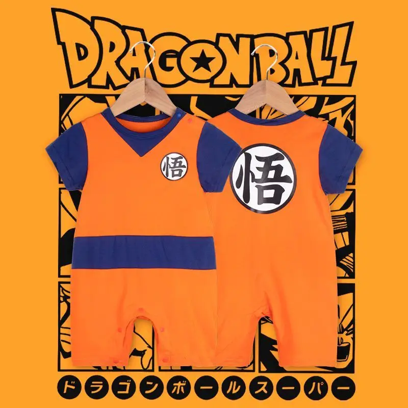 Cute Cartoon Goku Baby Jumpsuit Dragon Ball Z Anime Cosplay Baby Romper Newborn Cotton Soft And Comfortable Breathable Unisex