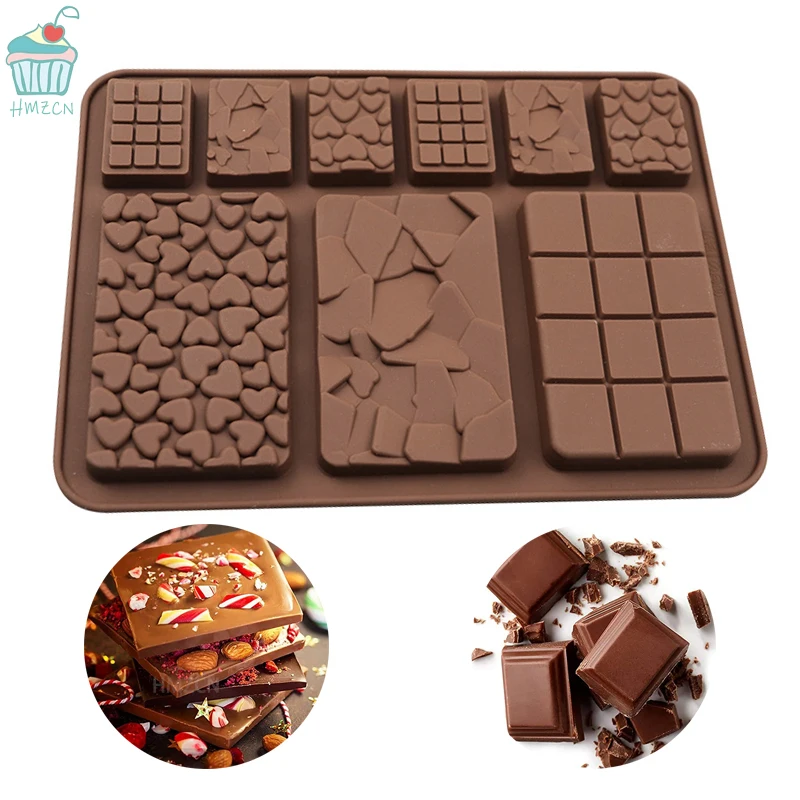 Silicone Chocolate Mold Jelly Block 9 Cavity Bar Mold Epoxy Ice Tray Fondant Cake Decorating Candy Tool Kitchen Baking Supply